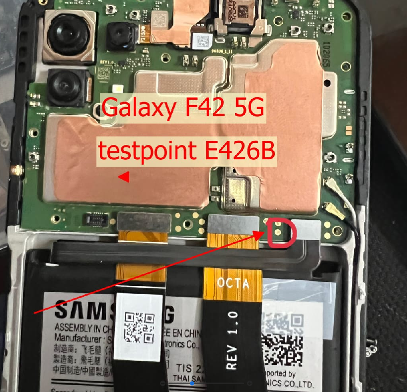 Test point EDL 9008 Samsung Galaxy F42 5G () - Vị trí chập test point trên mainboard