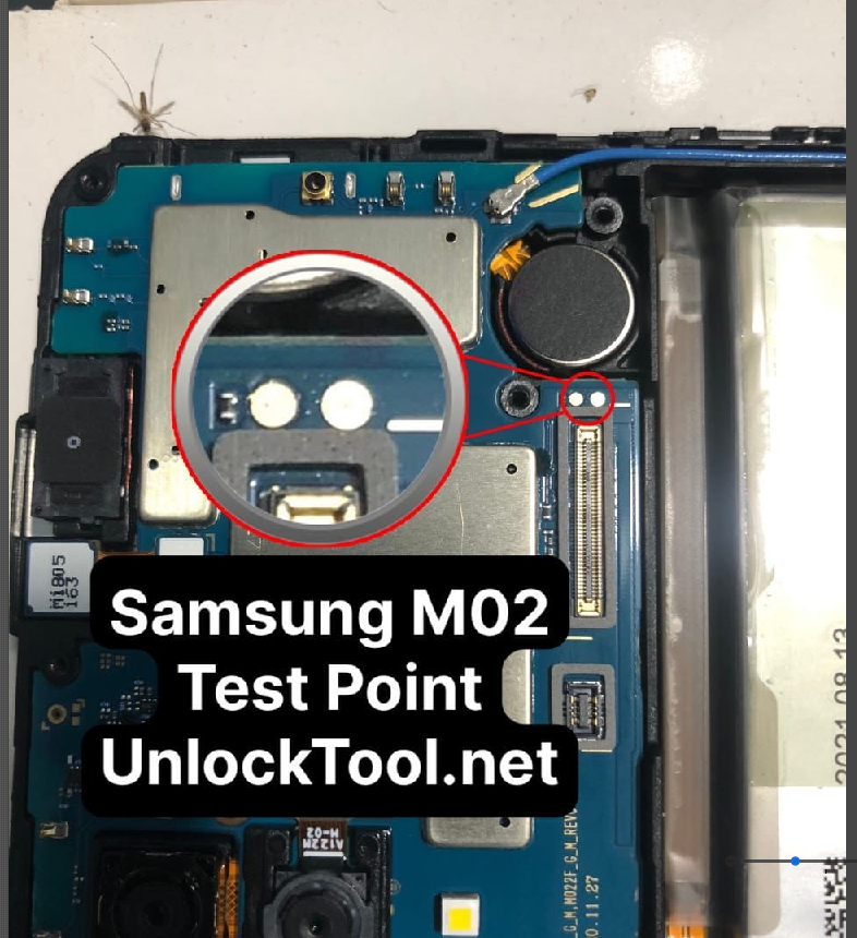 Test point EDL 9008 Samsung Galaxy M02 () - Vị trí chập test point trên mainboard