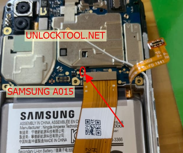 Test point EDL 9008 Samsung Galaxy A01 Core (SM-A015) - Vị trí chập test point trên mainboard