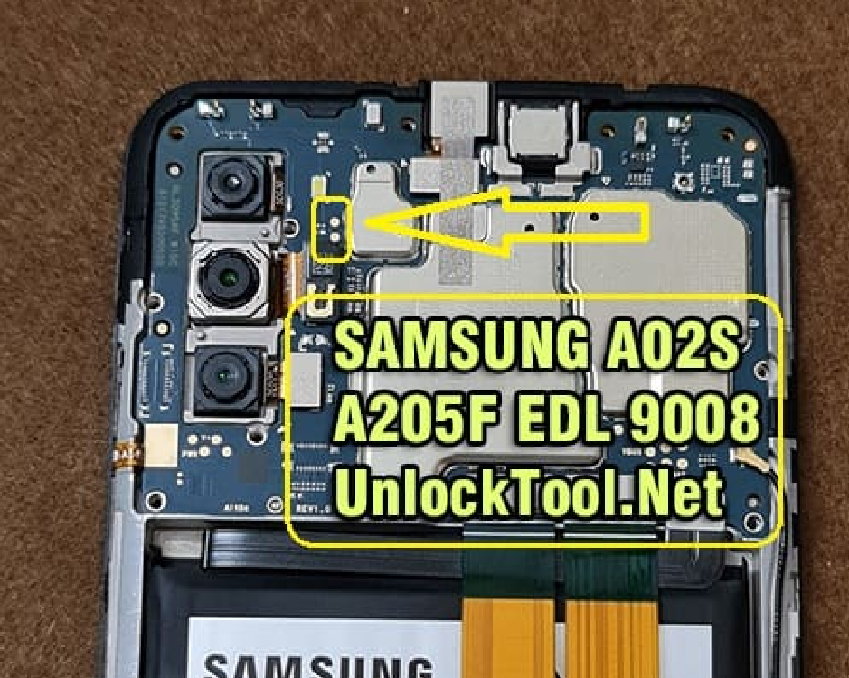 Test point EDL 9008 Samsung Galaxy A20 (SM-A205F) - Vị trí chập test point trên mainboard