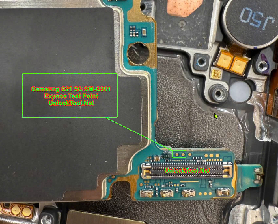 Test point EDL 9008 Samsung Galaxy S21 (SM-G991) - Vị trí chập test point trên mainboard