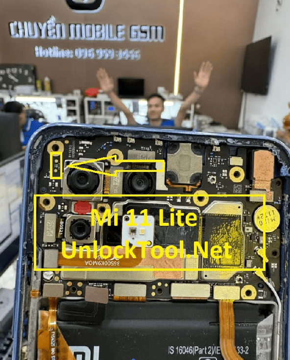 Test point EDL 9008 Xiaomi Mi 11 Lite - Vị trí chập test point Xiaomi Mi 11 Lite