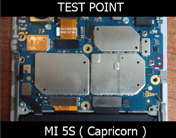 Test point EDL 9008 Xiaomi Mi 5s - Vị trí chập test point Xiaomi Mi 5s