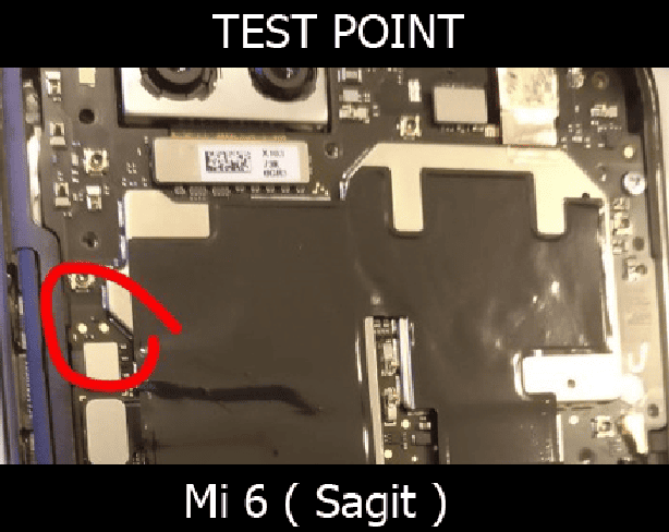 Test point EDL 9008 Xiaomi Mi 6 - Vị trí chập test point Xiaomi Mi 6