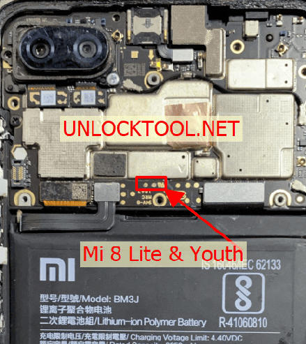 Test point EDL 9008 Xiaomi Mi 8 Lite - Vị trí chập test point Xiaomi Mi 8 Lite