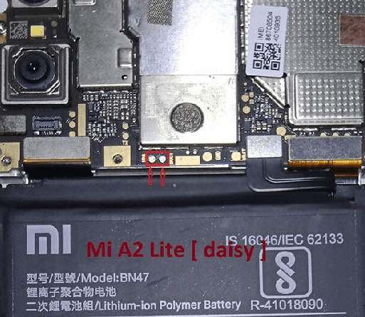 Test point EDL 9008 Xiaomi Mi A2 Lite - Vị trí chập test point Xiaomi Mi A2 Lite