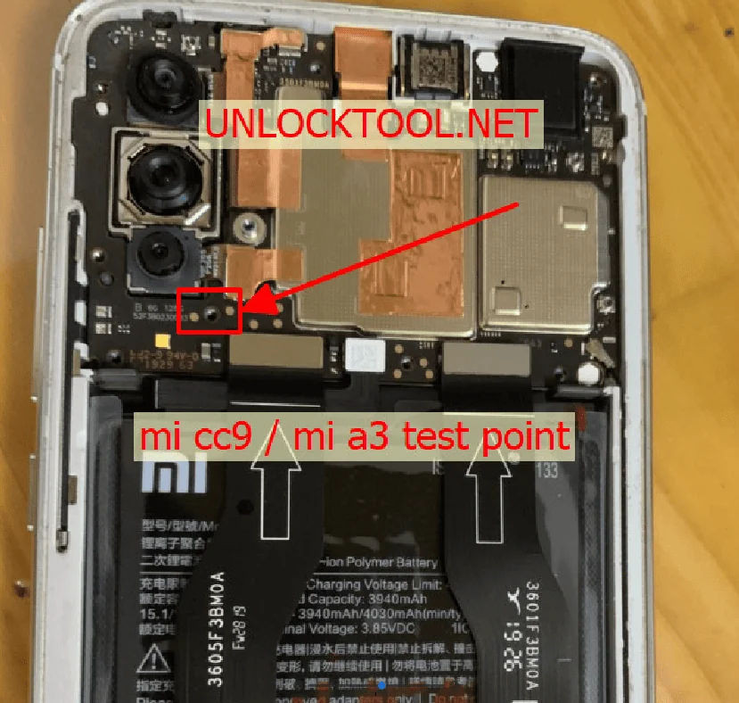 Test point EDL 9008 Xiaomi Mi CC9 - Vị trí chập test point Xiaomi Mi CC9