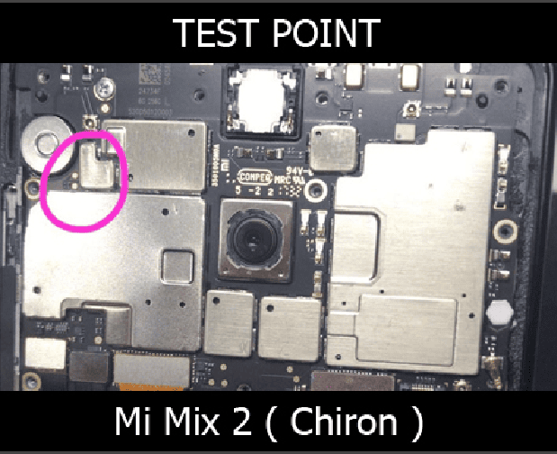 Test point EDL 9008 Xiaomi Mi Mix 2 - Vị trí chập test point Xiaomi Mi Mix 2