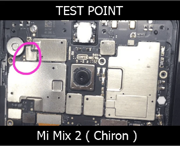 Test point EDL 9008 Xiaomi Mi Mix 2 - Vị trí chập test point Xiaomi Mi Mix 2