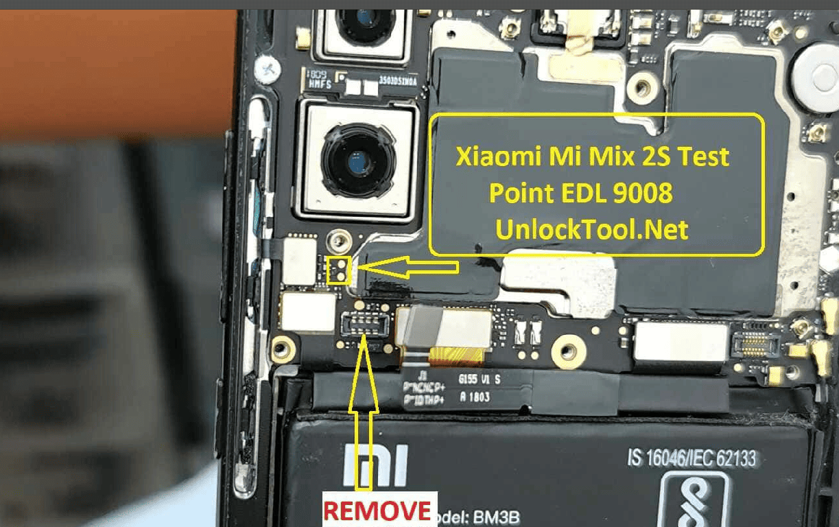 Test point EDL 9008 Xiaomi Mi Mix 2S - Vị trí chập test point Xiaomi Mi Mix 2S