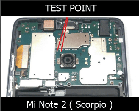 Test point EDL 9008 Xiaomi Mi Note 2 - Vị trí chập test point Xiaomi Mi Note 2
