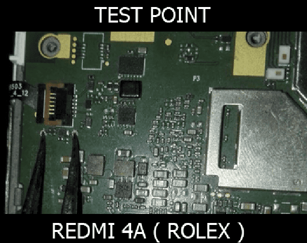 Test point EDL 9008 Xiaomi Redmi 4A - Vị trí chập test point Xiaomi Redmi 4A