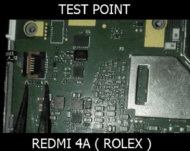 Test point EDL 9008 Xiaomi Redmi 4A - Vị trí chập test point Xiaomi Redmi 4A