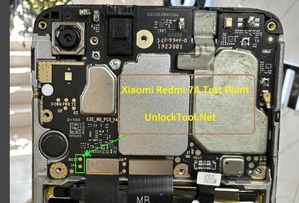 Test point EDL 9008 Xiaomi Redmi 7A - Vị trí chập test point Xiaomi Redmi 7A