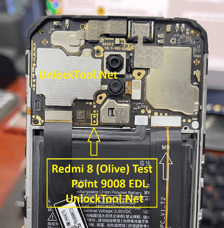 Test point EDL 9008 Xiaomi Redmi 8 - Vị trí chập test point Xiaomi Redmi 8