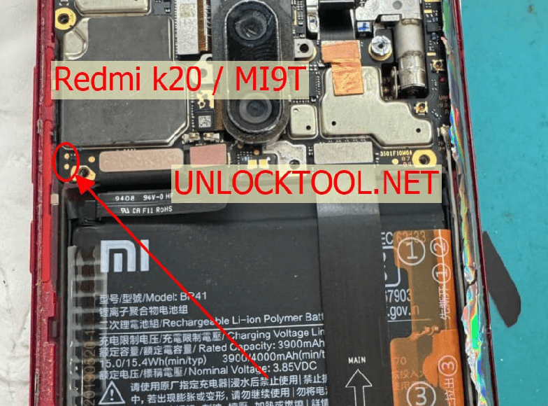 Test point EDL 9008 Xiaomi Redmi K20 - Vị trí chập test point Xiaomi Redmi K20
