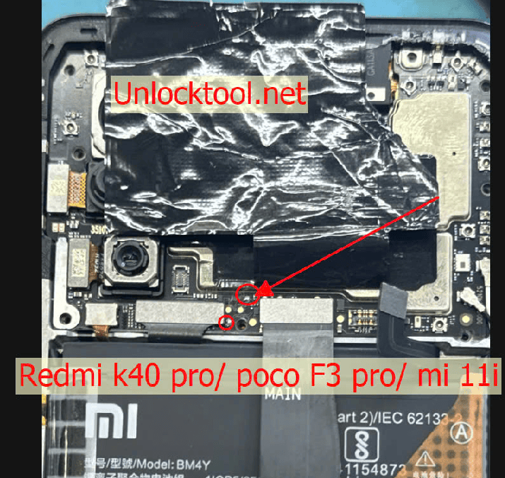 Test point EDL 9008 Xiaomi Redmi K40 Pro - Vị trí chập test point Xiaomi Redmi K40 Pro