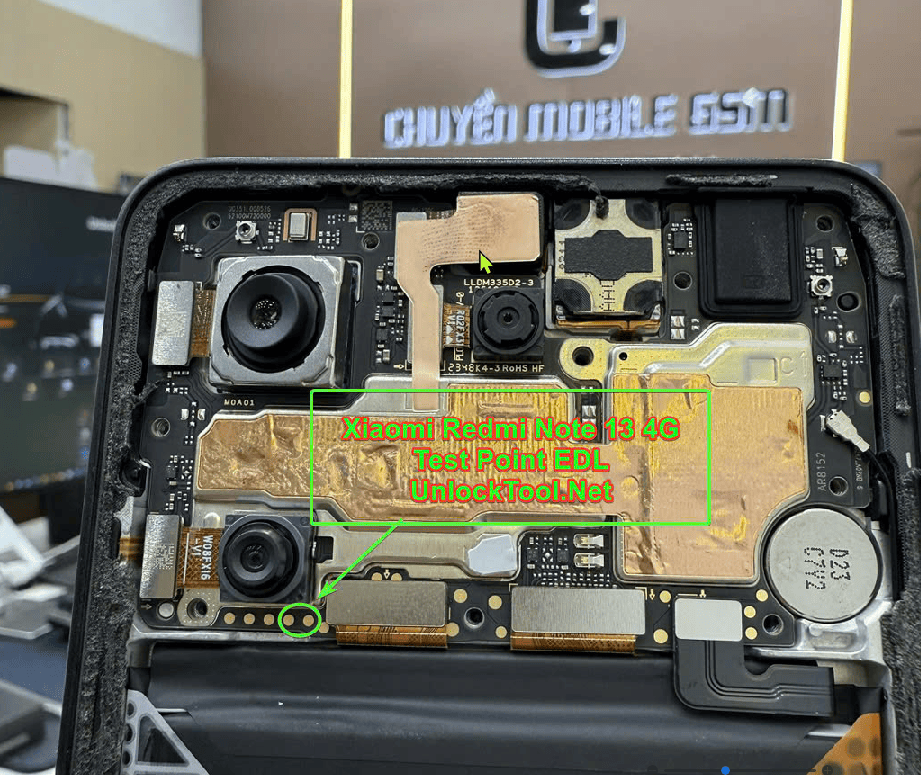 Test point EDL 9008 Xiaomi Redmi Note 13 4G - Vị trí chập test point Xiaomi Redmi Note 13 4G