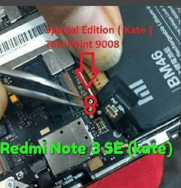 Test point EDL 9008 Xiaomi Redmi Note 3 SE - Vị trí chập test point Xiaomi Redmi Note 3 SE