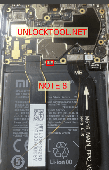 Test point EDL 9008 Xiaomi Redmi Note 8 - Vị trí chập test point Xiaomi Redmi Note 8