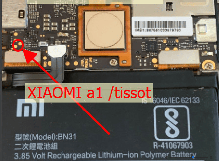 Test point EDL 9008 Xiaomi Mi A1 - Vị trí chập test point Xiaomi Mi A1