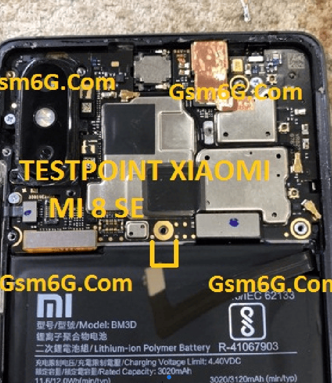 Test point EDL 9008 Xiaomi Mi 8 SE - Vị trí chập test point Xiaomi Mi 8 SE