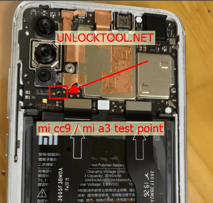 Test point EDL 9008 Xiaomi Mi CC9 / Mi A3 - Vị trí chập test point Xiaomi Mi CC9 / Mi A3