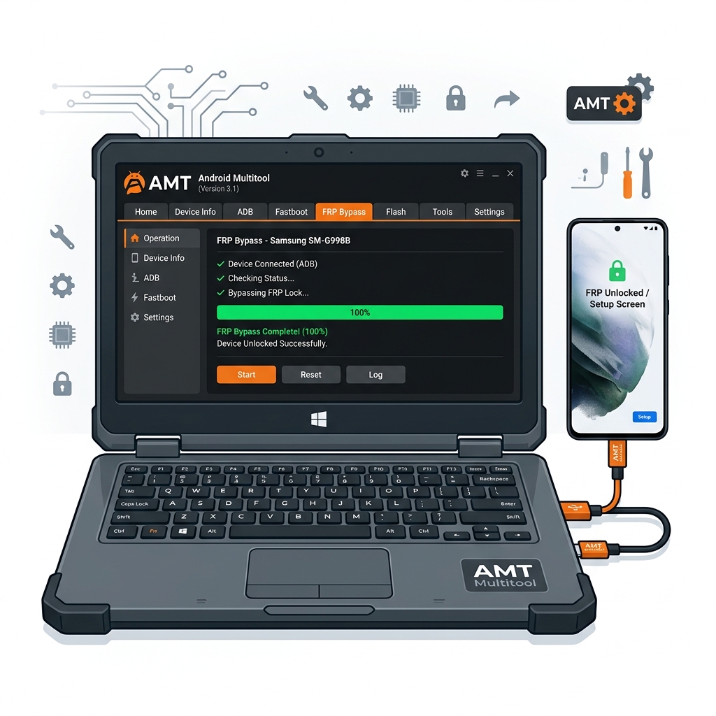 Hướng dẫn sử dụng AMT Android Multitool - Giao diện phần mềm kết nối điện thoại