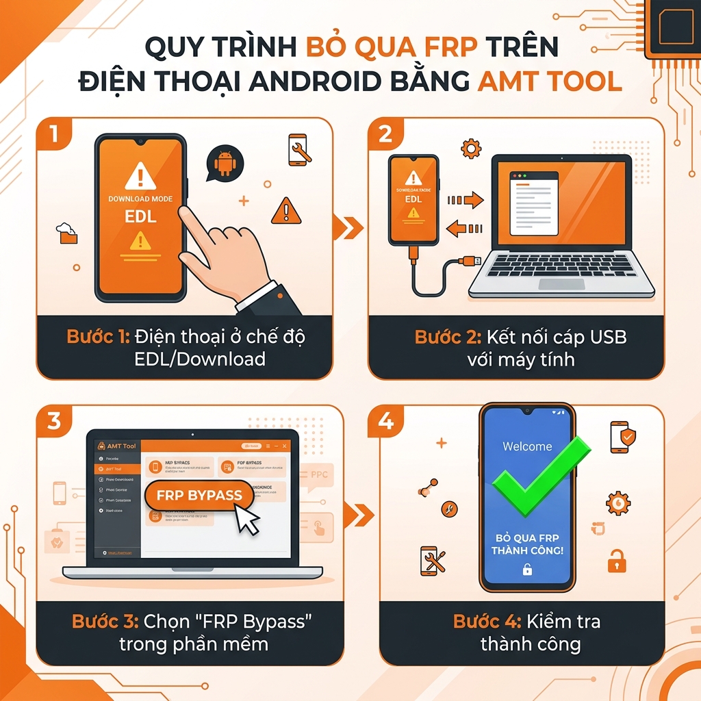 AMT Android Multitool xóa FRP Samsung qua Download Mode — Các bước thực hiện