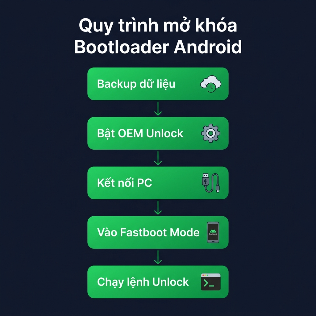 Cách mở khóa bootloader Android 2026 - quy trình 5 bước
