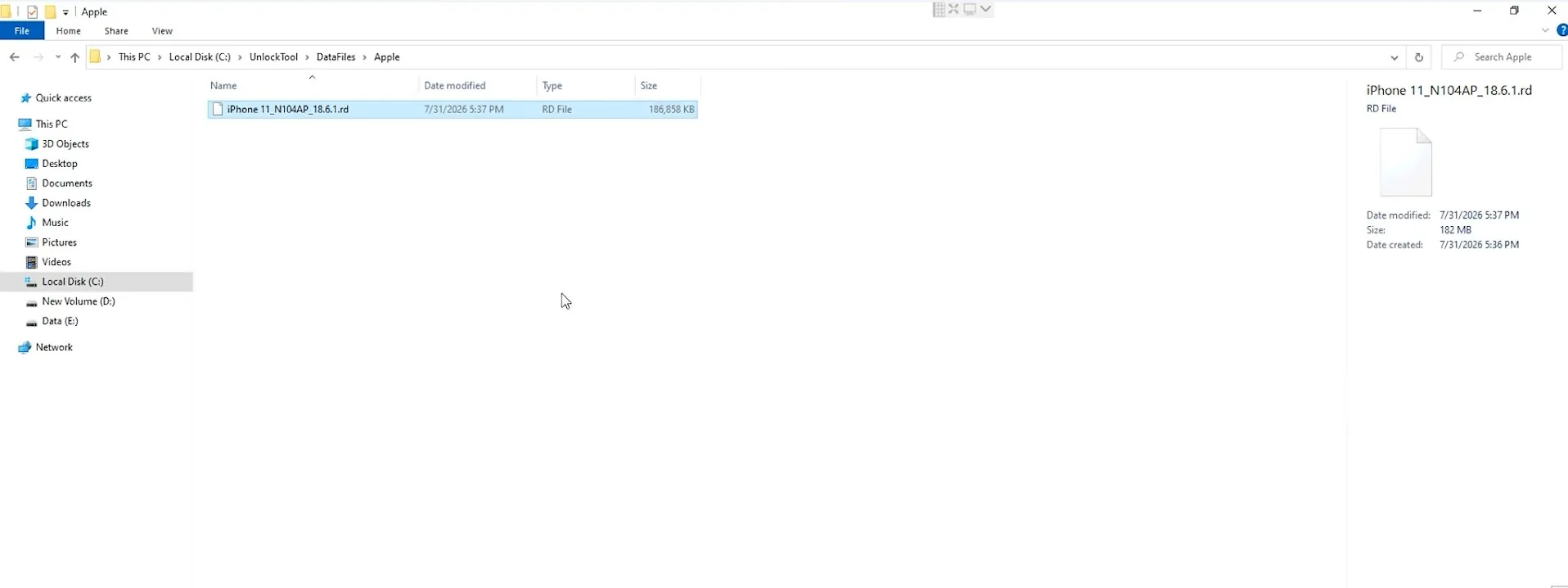 Tải file ramdisk về và lưu vào đường dẫn trên máy tính