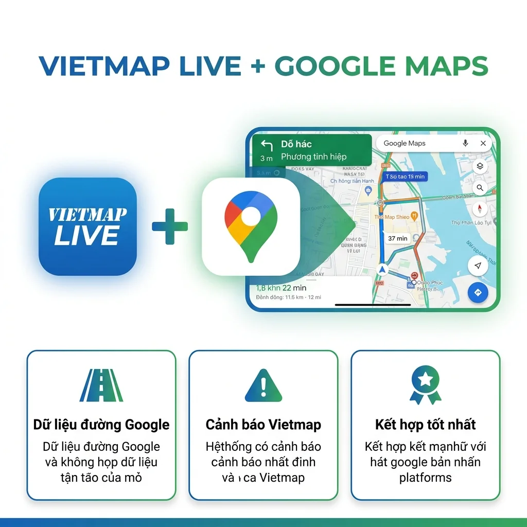 Tích hợp Google Maps trong Vietmap Live Pro phiên bản 3.3.4