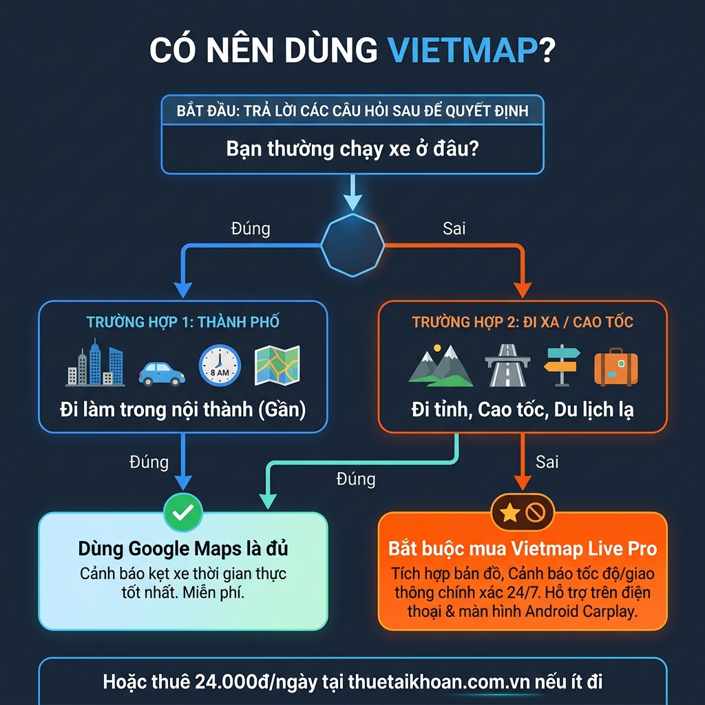 Vietmap Live Pro hiển thị trên màn hình CarPlay ô tô — lý do nên dùng Vietmap 2026