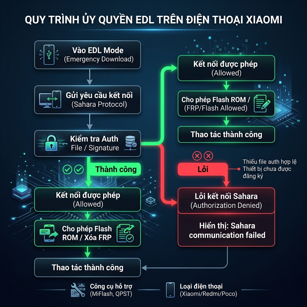 EDL Auth Xiaomi là gì - sơ đồ cơ chế hoạt động EDL Authorization