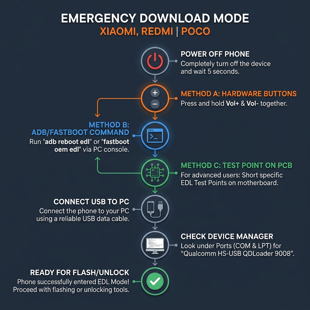 Quy trình vào EDL Mode Xiaomi từng bước