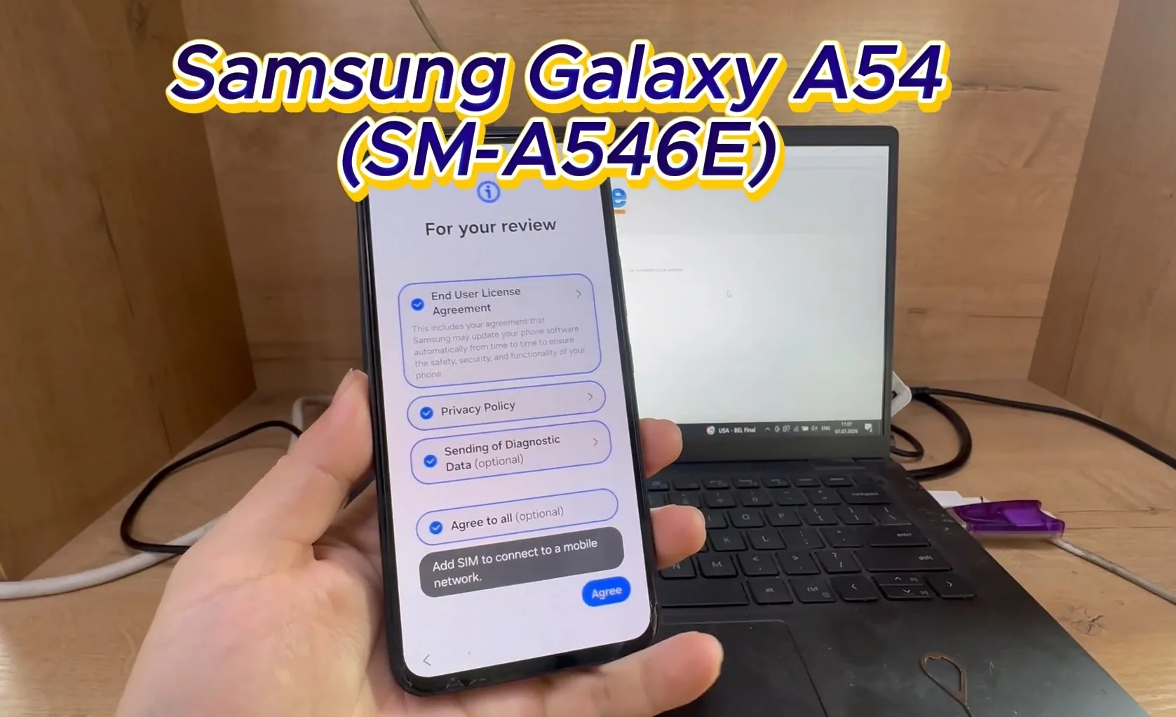 Thao tác chọn model Samsung Galaxy A54 xóa FRP trên EFT Pro