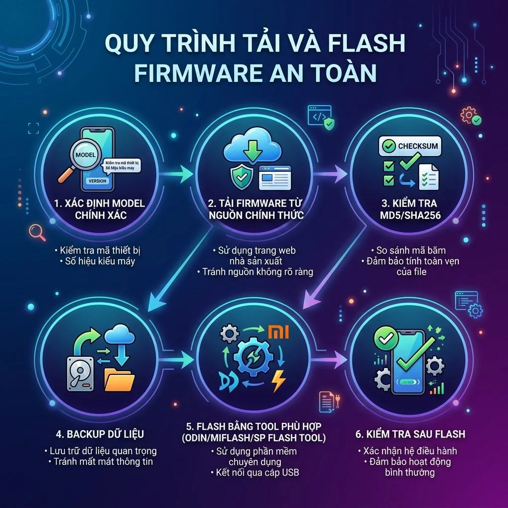 Quy trình tải và flash firmware an toàn 2026