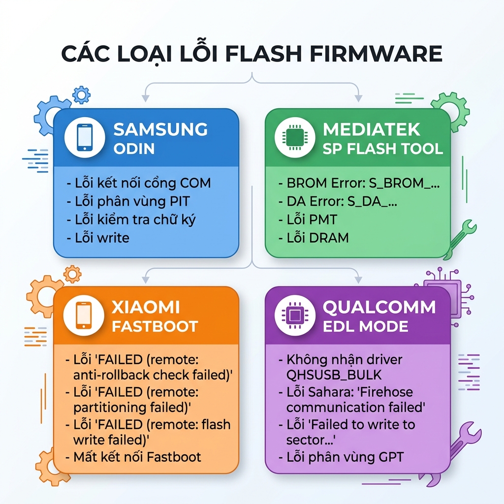 Lỗi flash firmware thường gặp khi flash điện thoại 2026