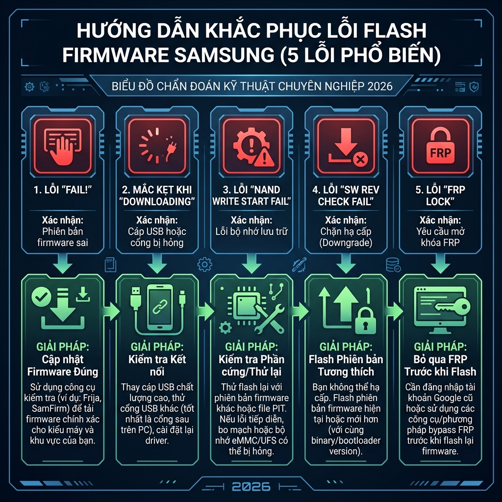 Xử lý 5 lỗi thường gặp khi flash firmware Samsung