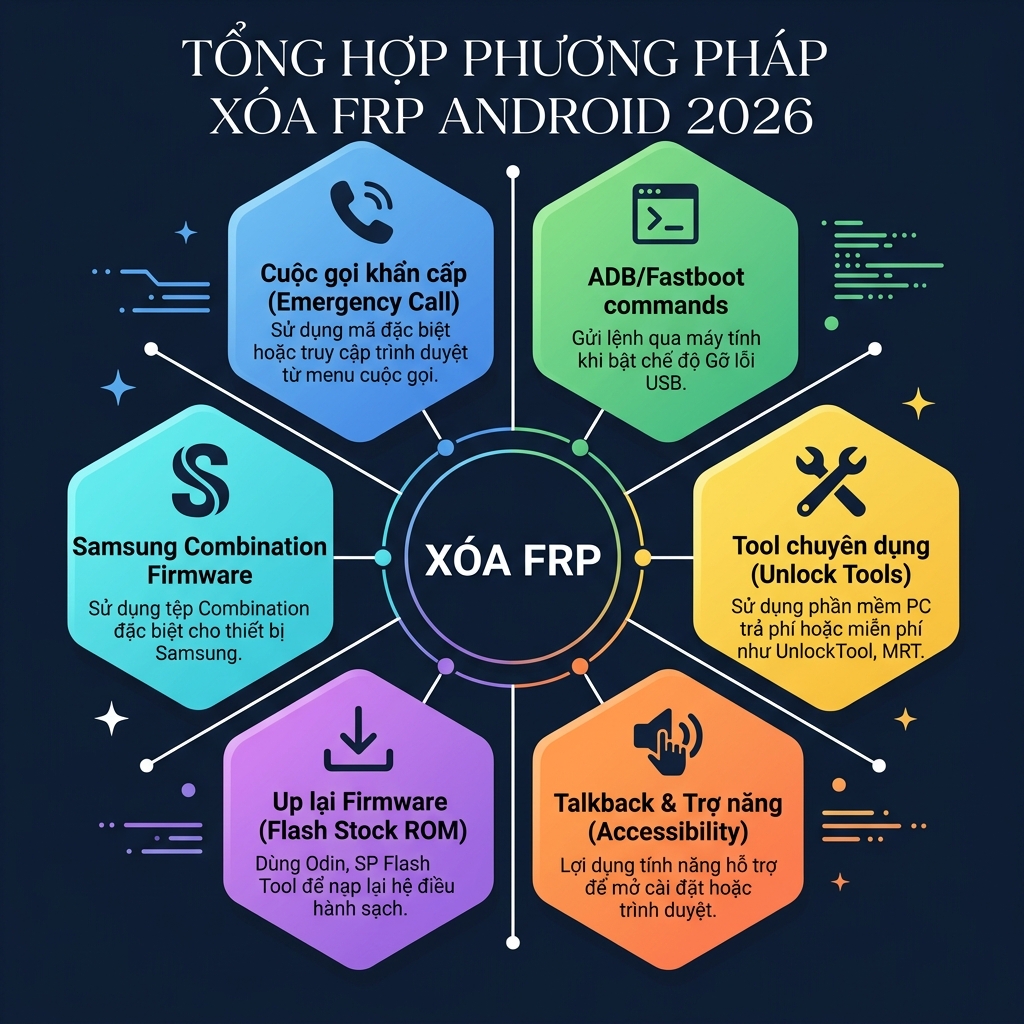 Tổng hợp các phương pháp xóa FRP Android 2026