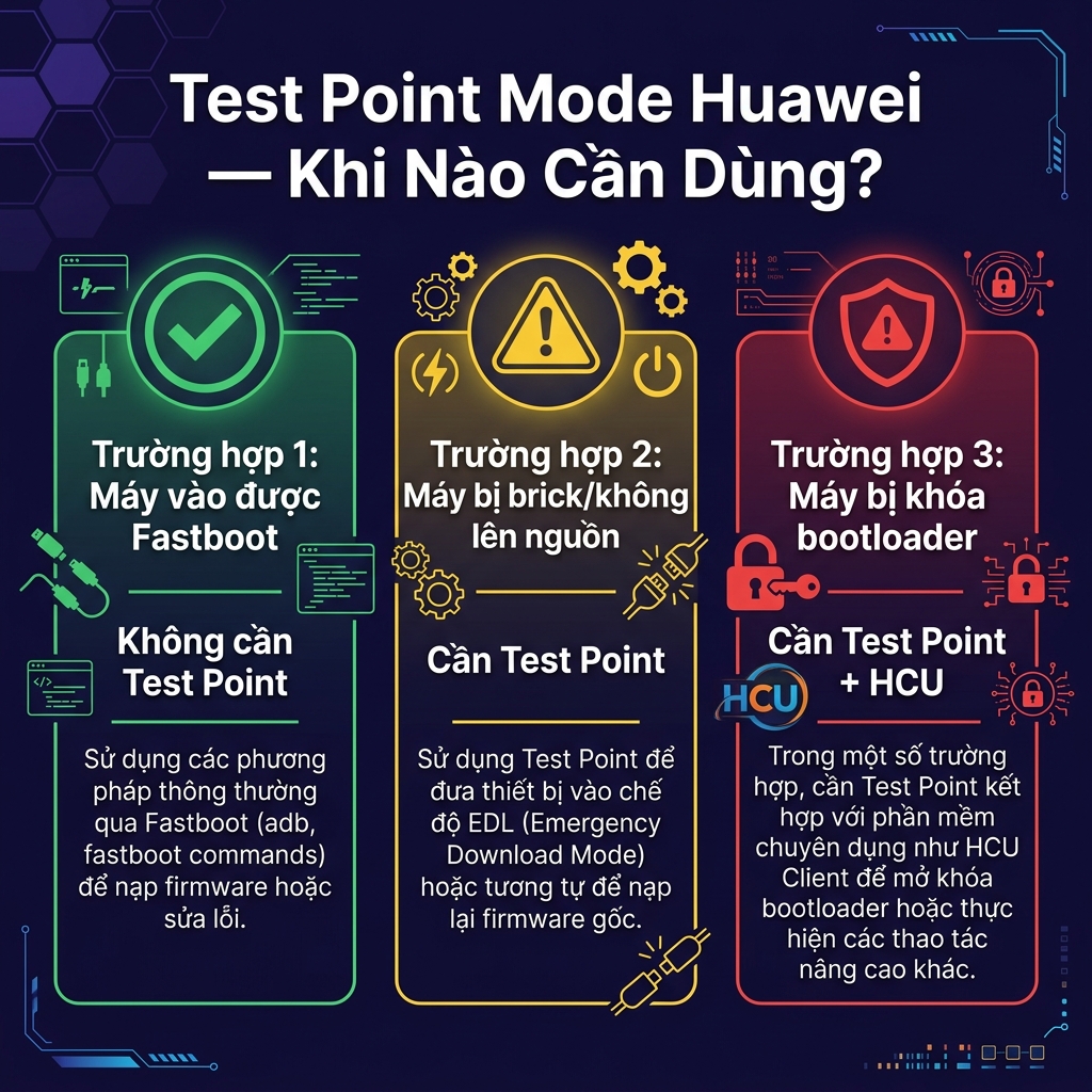 Test Point Mode Huawei khi nào cần dùng sơ đồ 2026