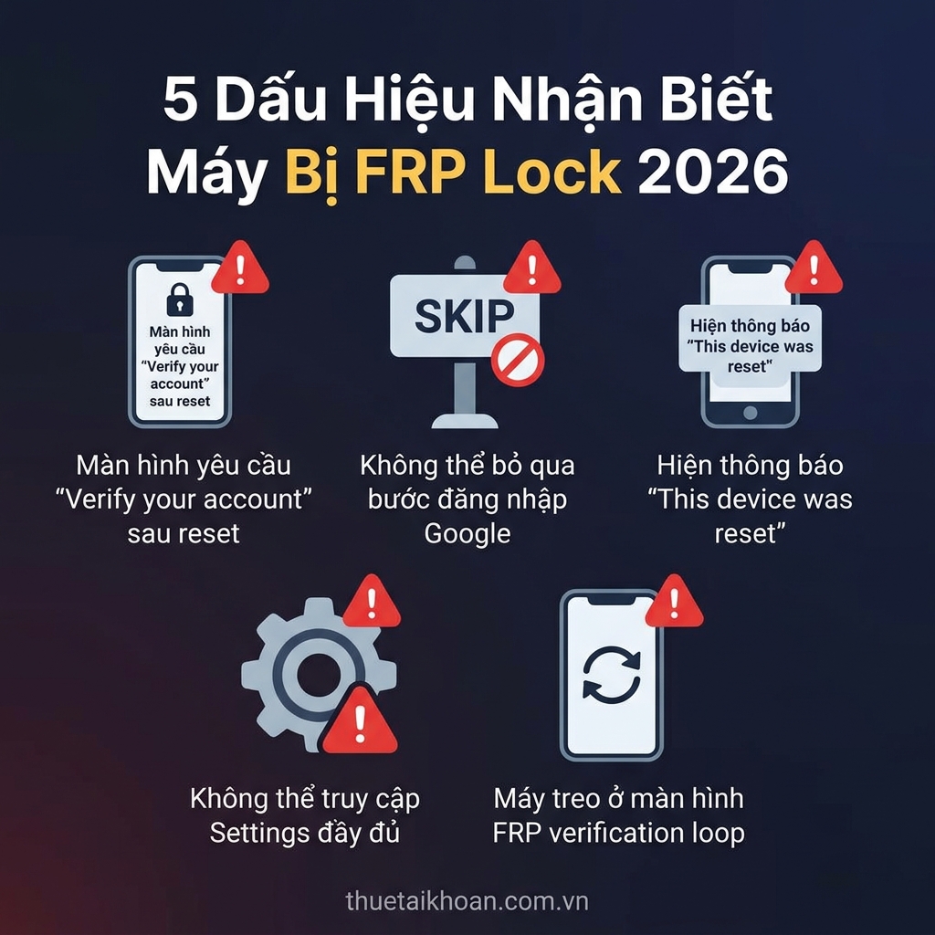 5 dấu hiệu nhận biết máy điện thoại cũ bị FRP Lock