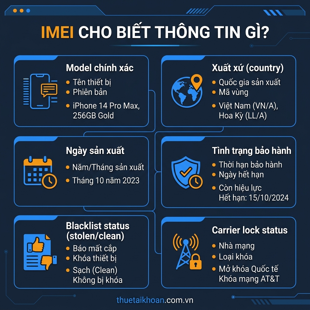 Kiểm tra IMEI cho biết thông tin gì về điện thoại