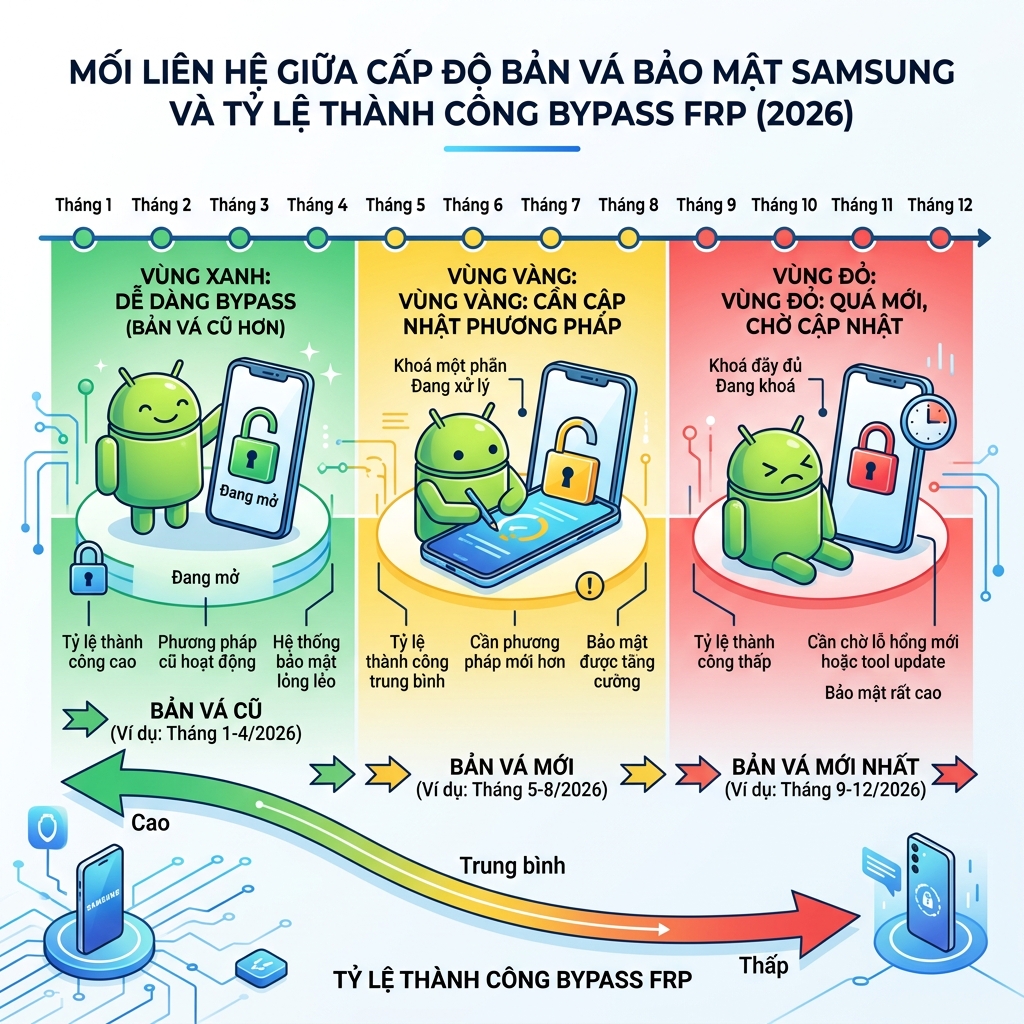 Ảnh hưởng security patch đến FRP bypass UnlockTool