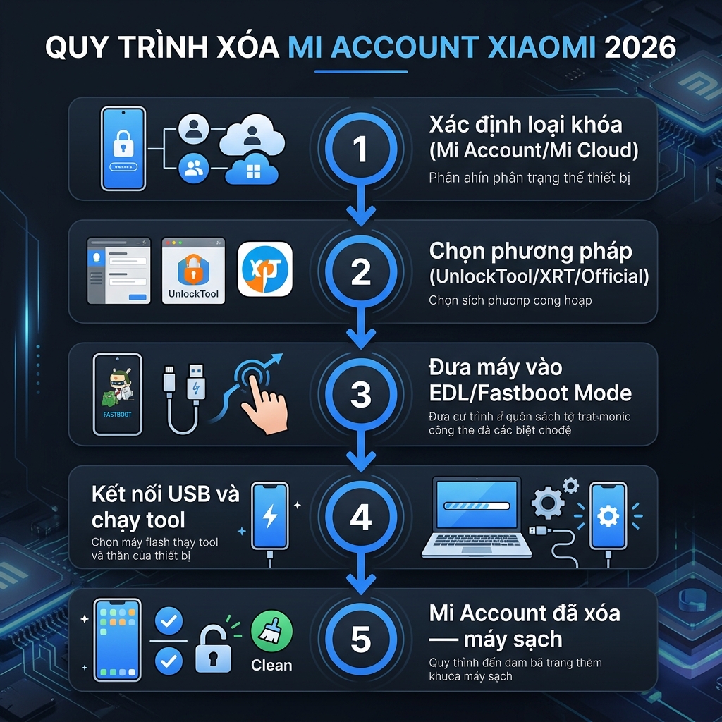 Cách xóa Mi Account Xiaomi 2026 quy trình từng bước