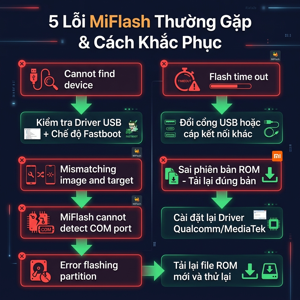 5 lỗi MiFlash thường gặp và cách khắc phục