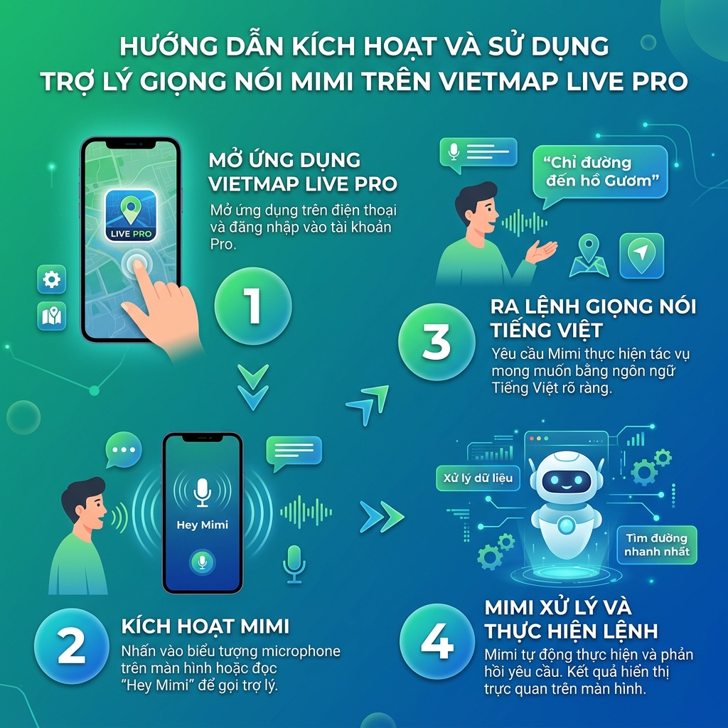 Hướng dẫn kích hoạt trợ lý AI Mimi trong Vietmap Live Pro