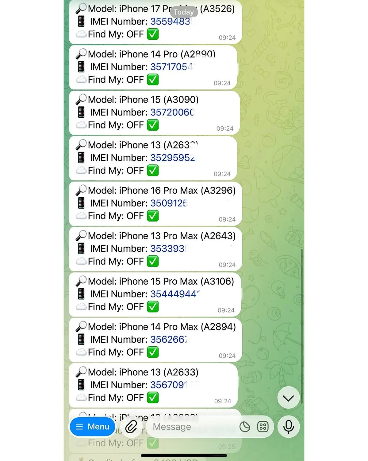 Danh sách iPhone 17 Pro Max, 15 Pro Max, 16 Pro Max off iCloud thành công Find My OFF