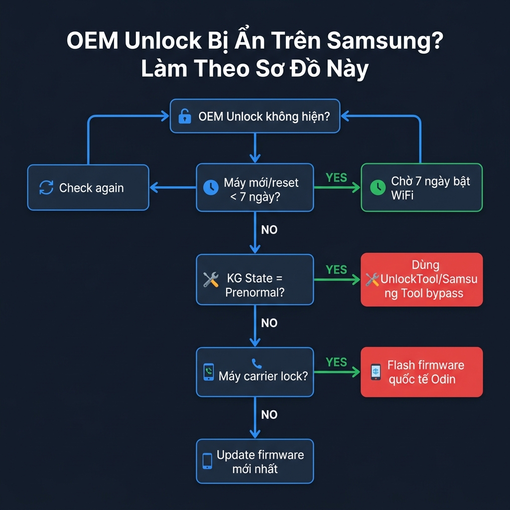 Sơ đồ sửa lỗi OEM Unlock missing Samsung