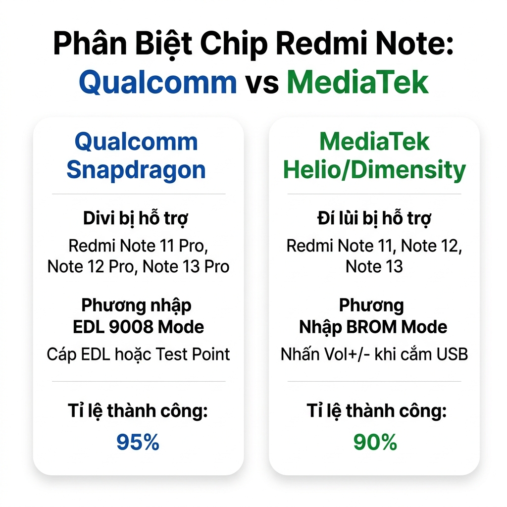 Phân biệt chip Qualcomm vs MediaTek trên Redmi Note
